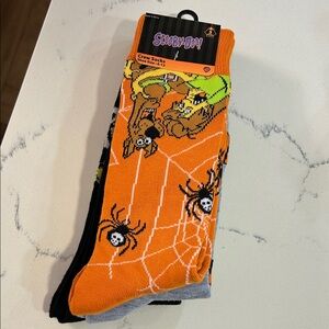 Crew Socks - Orange and Black Halloween Scooby Doo